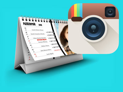 Jeśli korzystasz z serwisu Instagram możesz wczytać znajdujące się tam zdjęcia bezpośrednio do edytora i wykorzystać je w kalendarzu.